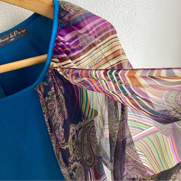 Amour de Pin Up Mathilda Silk Scarf Paisley Hem Robe Top/Dress Read Description - Picture 5 of 12